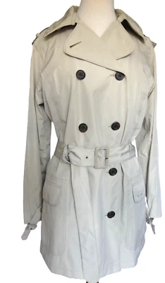 Barbour Rain Trench Coat Waterproof Featherweight Valerie Short US Size 8 Lt Tan - Image 1 of 4
