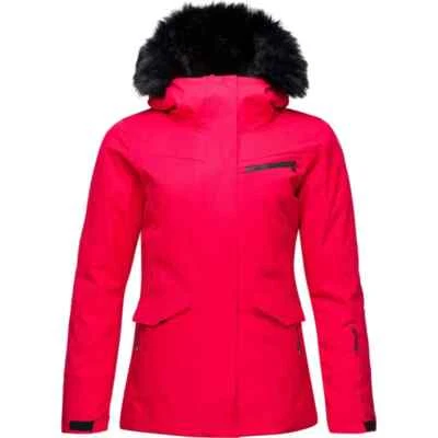 $325 NWT ROSSIGNOL Sz S W's Parka JACKET ROSE WOOD Red Black Fur Hood EU 38 - Image 1 of 4