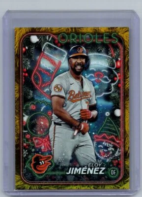 2024 Topps Holiday #H196 Eloy Jiménez Golden Glitter #/1 - Image 1 of 2