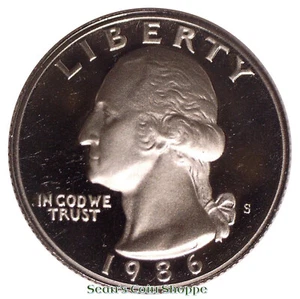 1986 S Washington Quarter 25C Gem Deep Cameo Proof San Francisco spedizione gratuita! - Foto 1 di 2