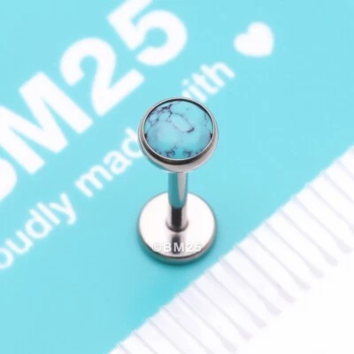 Bisel sin rosca OneFit de titanio grado implante piedra espalda plana labret Foto 1 de 4