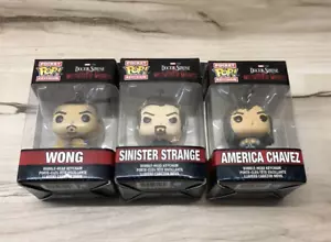 (3) Nuovi portachiavi MARVEL Funko Pops ~ Sinister Strange, Wong & America Chavez - Foto 1 di 3