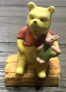 VTG Winnie the Pooh Willitts Porcelain Figure It's So Much Friendlier With Two - Picture 1 of 5