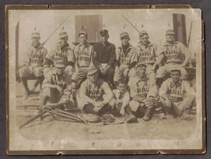 Circa 1905 Naval Hospital Original Navy Baseball Players Photo, Identified - Picture 1 of 2
