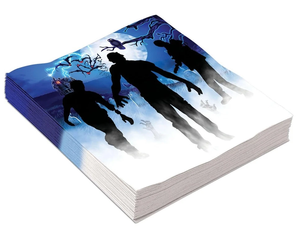 Servilletas de papel para almuerzo de fiesta zombi casa embrujada muerta carnaval fiesta de Halloween Foto 1 de 1