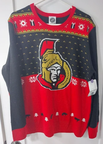 Officially Licensed NHL Ottawa Senators Men's Ugly Christmas Sweater - Large NWT Cover