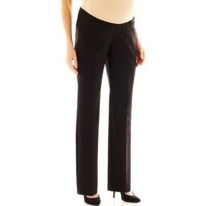 Pantalones de vestir Duo Maternity elásticos de panel completo negros para mujer nuevos con etiquetas - Imagen 1 de 7