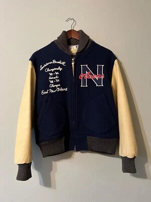 1950s Louisiana baseball varsity letterman navy jacket - Image 1 of 4