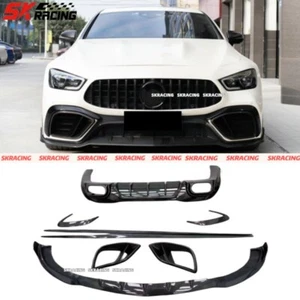 Real Carbon Fiber Body kits Side Front Rear Bumpers Fit For 2019-2021 Benz GT63  - Picture 1 of 12