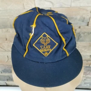 Cub Scouts Wolf Boy BSA Blue Fitted Child Size Baseball Cap Hat Vintage H - Picture 1 of 8