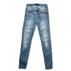 Judy Blue Light Wash Blue Skinny Stretch Fit Denim Distressed Jeans Rozmiar 1/25
