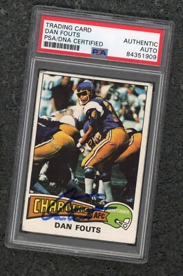 1975 Topps Dan Fouts signed Rookie PSA auto #367 Autographed RC  - Image 1 of 2
