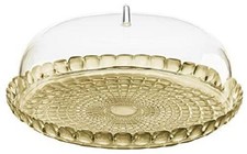 GUZZINI TIFFANY SET TORTIERA TRASPARENTE Sabbia SMALL PORTATORTA CON CAMPANA