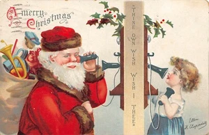 # G669 ARTIST SIGNED CHRISTMAS POSTCARD, ELLEN CLAPSADDLE, SANTA - Picture 1 of 2
