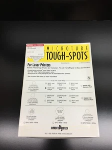 Sigma Aldrich REF L5664-1PAK Laser Tough Spots Diam 3/8in. Orange - Picture 1 of 24