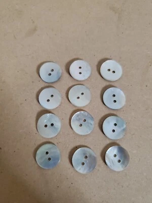 Shell Button White 1/2 inch.  Two holes - Image 1 of 3