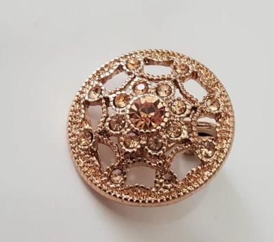 MONET Pendiente Único Clip-on Redondo Oro Estrás Repuesto Tono Dorado 3/4" Foto 1 de 4