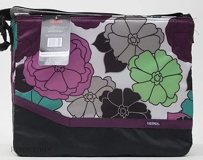 Enfriador de mano con aislamiento térmico de 18 latas con flores negras 15x12x6 nuevo con etiquetas Foto 1 de 2