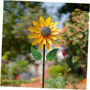 Sunflower Wind Spinner, 56" Metal Wind Spinner with Stake, Wind A-sunflower - Picture 1 of 7