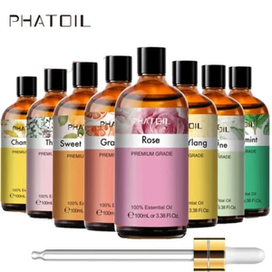 100ML Pure Premium Essential Oils -for Diffuser, Aromatherapy,Hair & Skin Care - Picture 1 of 52