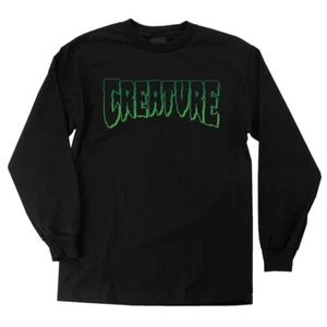 Camiseta para hombre logotipo de criatura contorno manga larga negra - Imagen 1 de 1