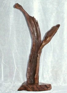 Originelle Holz Skulptur Statue H 55 x  B 30 cm Treibholz Schwemmholz Holzsockel - Bild 1 von 11