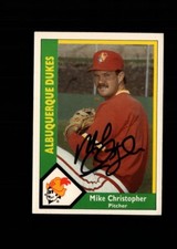 Mike Christopher Albuquerque Dukes 1990 CMC authentic autographed card
