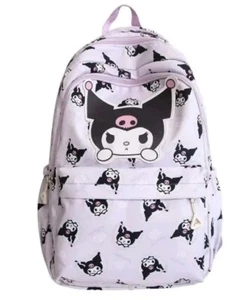 Kuromi Kawaii Sanrio Full Size Backpack Black Pink Adjustable Straps Anime - Picture 1 of 2
