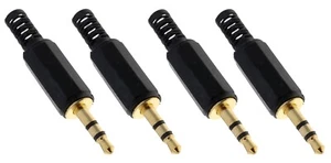 4 x Klinken Stecker 3,5 mm Stereo vergoldet zum Löten - Picture 1 of 1