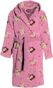 Accappatoio Principesse Morbida Spugna Cotone Cappuccio Rosa  4/5-6/7 anni - Picture 1 of 1