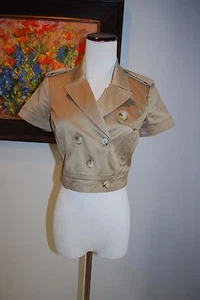 Bebe  women’s short sleeve cotton blend Buttoned blazer jacket Ladies Size 4 - Picture 1 of 7