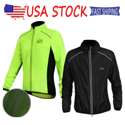 Men Cycling Jacket UV Protection Bicycle Clothing Lightweight Windbreaker Jacket - Image 1 of 4