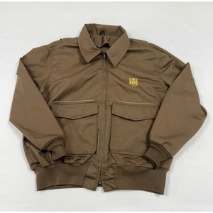 Vintage UPS Uniform Bomber Jacket Brown Workwear Delivery Service Menswear - Picture 1 of 11