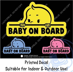Baby On Board Decal Sticker Kids Parenting Car Warning Safety Drive Slow Down - Picture 1 of 12