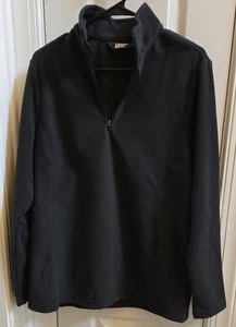 NWT LANDS' END KIDS~Black Fleece 1/4 Zipper Pullover Shirt Size L/T 14-16 Okeo - Picture 1 of 4