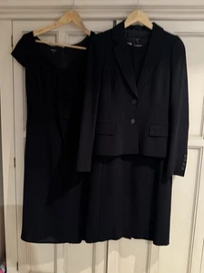 Hobbs 3 Piece Suit. 2x Dresses & Jacket 100% Wool Size 10 Navy Blue - Picture 1 of 24
