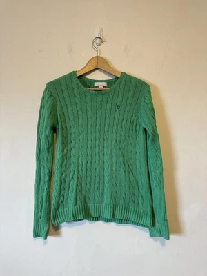 Suéter deportivo para mujer Anne Klein tejido con cable verde talla pequeña Foto 1 de 4
