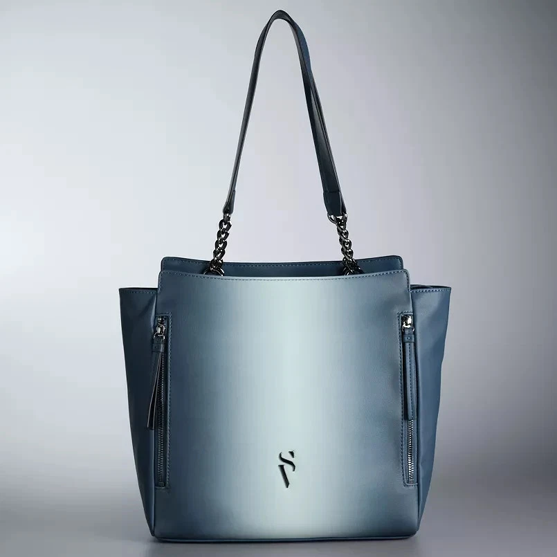Bolso de Mano Simply Vera Wang Azul Denim Ombre Cara - Nuevo con Etiquetas Foto 1 de 4