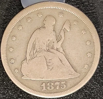 1875 S Twenty Cent Piece US 20c 90% Silver Coin - Image 1 of 2