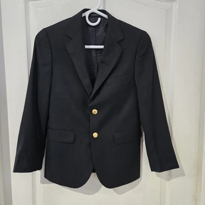 Kids Chaps Size 12 R Black Blazer Gold Buttons. Formal Wedding Party Ring Bearer - Image 1 of 4