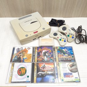 Sega Saturn Japanese White Console Bundle with 6 Games 2 Controllers & Memory