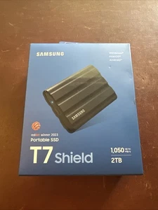 New Samsung T7 Shield USB 3.2 2TB Portable SSD - Black - SEALED - Picture 1 of 3