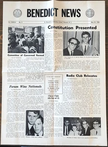 Periódico de colección de la escuela preparatoria de San Benito mayo 1968 Newark NJ RARO - Imagen 1 de 2