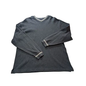 Vintage 90s Structure Men's Long Sleeve Swearer Gray Size L V-Neck - Picture 1 of 4