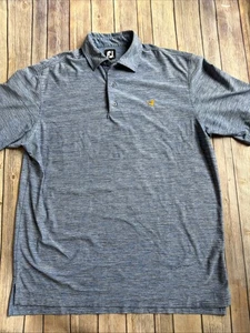FJ Footjoy Polo Shirt Mens Large Heathered Blue Short Sleeve Golf Crane - Picture 1 of 8