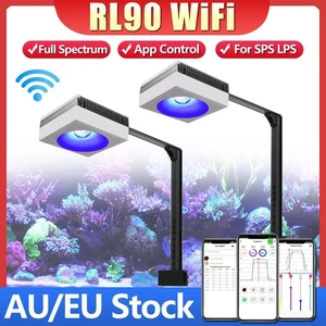 2x PopBloom RL90 WiFi Marine Aquarium LED Reef Light 80 120cm SPS LPS Coral Tank - Picture 1 of 12