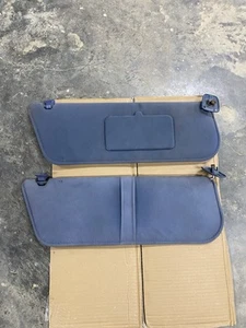 80-97 FORD F150 F250 F350 BRONCO SUN VISORS L+R SET OBS BLUE Cloth Pair Visor - Picture 1 of 11