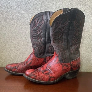 Vintage Laredo Schlangenleder Cowboystiefel 9 D Hergestellt in den USA Leder Western - Bild 1 von 12