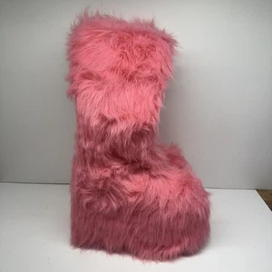 Ellie Platform Boots Womens Size 6 Pink Faux Fur Fluffy Costume Rave Y2K Shoes - Picture 1 of 13