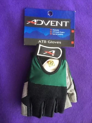 XS NOS VINTAGE 1996 ADVENT MTB CROSS GRAVEL Green Cycling Glove VEGAN SUEDE PALM - Image 1 of 3